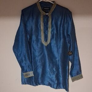 TheShirtCo Men's Blue Casual Button Down Shirt